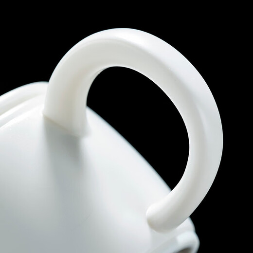 Yuquan Longmen, Dehua white porcelain teapot, mutton fat jade porcelain, plain-fired Hanwa pot, Kungfu tea set, large teapot, ceramic teapot, Hanwa pot (about 280ml_)