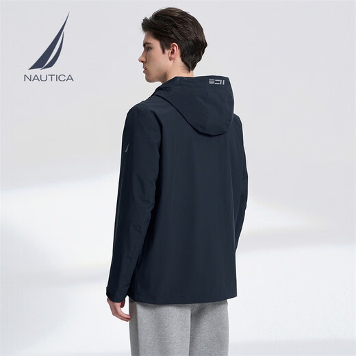 诺帝卡（NAUTICA）【父亲节礼物】男装春夏款防轻溅水连帽薄夹克外套男JO1398R 藏青4NV（231） M