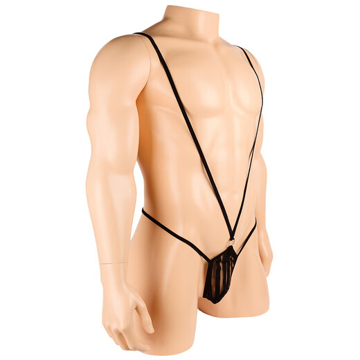 Confidential delivery of sexy underwear, perverted masturbation, fully transparent men's adult products, men's thong, white, sexy underwear, thong, men's one-piece suspenders, hoops, sexy transparent T-pants, one size fits all