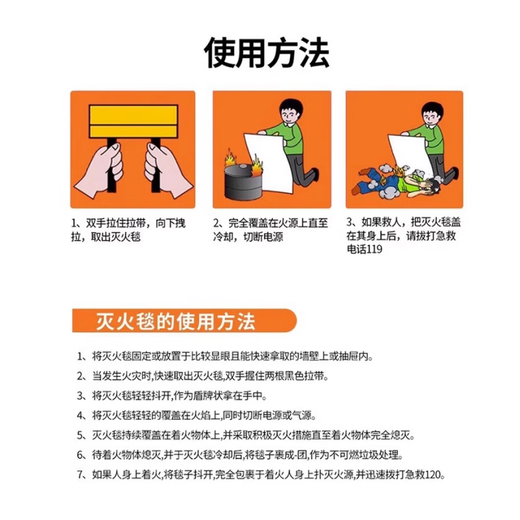 Minggu fire extinguishing blanket 2m 2m bagged fire extinguisher for kitchen fire escape fire blanket fiberglass emergency fire extinguishing blanket