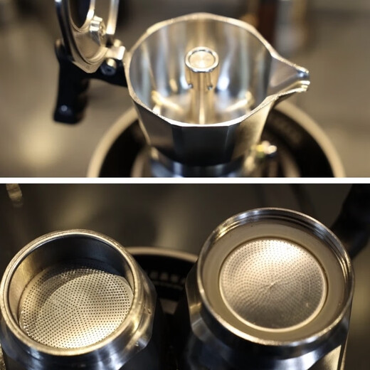 Colbro Edelstahl Doppel drei Ventile Moka-Topf mit starkem Aroma-Kaffee-Haushalt italienischer Kaffeemaschine Outdoor Camping 316 Edelstahl Drei-Ventile zwei Tasse Doppelkessel 70 ml