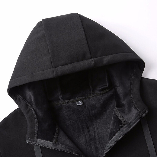 Jiejiamengko Marke Cotton Hooded Sweatshirt Binding Hosen Anzug Männer Lose großer Farbe Casual Sports zweiteilige Männer Schwarz Binden 9930 xl