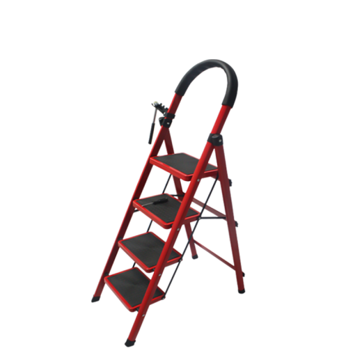 [Door Delivery] Work-to-work Ladder Staircase Herringbone Ladder Folding Ladder Climbing Ladder Multifunctional Ladder (Obsolete) Red Four-Step Ladder