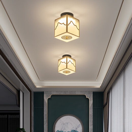 
Suyin new Chinese-style aisle lights, all copper entrance lights, corridor lights, simple modern entrance lights, balcony small ceiling lights, 9922 9922 single head [E27 light source*1]
