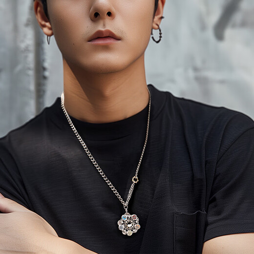 Clect Keli Armor Warrior Emperor Xia Five Elements Armor Necklace Fashion Personalized Pendant Clavicle Chain Birthday Gift to Boyfriend Five Elements Armor Necklace