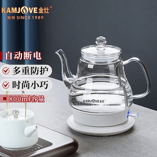 Kamjove Electric Kettle Kettle-Type résistant à la chaleur Verre électrique To-Tove électrique Tapot ménage 0,8 litre Automatique Power-Off bouillonnant bouillonnement électrique Kettle T-717 [Eau bouillante en un clic] 0,8 L
