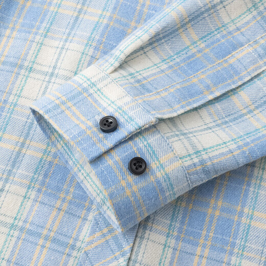 NASA Good Long Sleeve Shirt Herren Frühlings- und Herbst Koreanischer Stil Trendy Plaid Shirt Jugend lässig Lose Jacke Blau XL