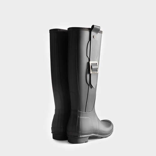 
HUNTER British classic Wellington high boots buckle rain boots outdoor snow waterproof and non-slip women's shoes long boots black/BLK 38