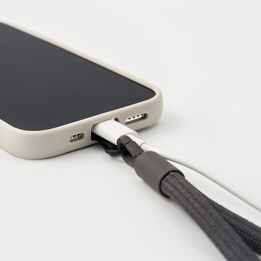MUJI contains recycled polyester wrist lanyard short anti-lost rope mobile phone rope mobile phone chain mobile phone case lanyard dopamine dark gray