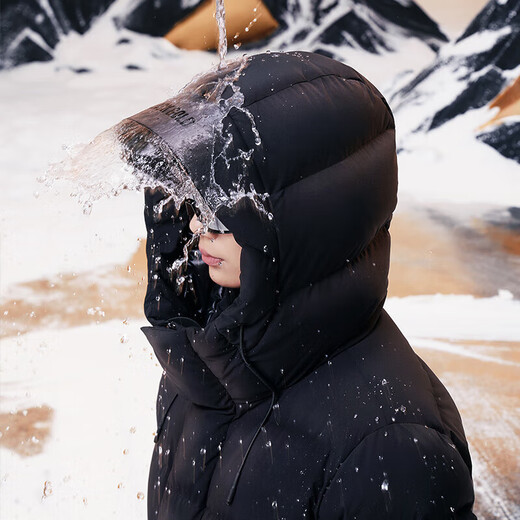 Govan black gold goose down jacket with nautical function 3.0 eight grid unisex long winter down jacket black M