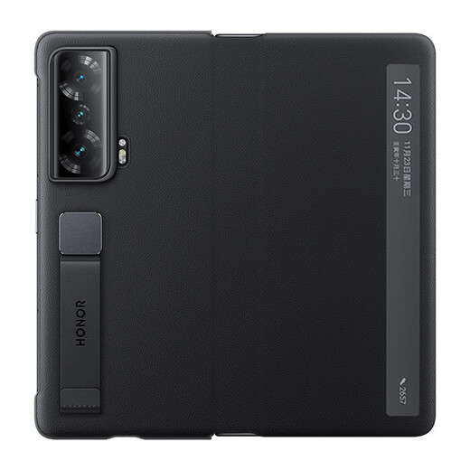 Honor (Honor) Écran pliant magie vs boîtier de téléphone mobile Case de cuir d'origine officiel Magicvs Supreme Edition Smart Window Protection Flip Protection Full Pack Anti-Fall Magnetic Belt Bracket Case arrière Honor Magicvs Series / Zhengzhen Version (noir) Flip Window Leather Case
