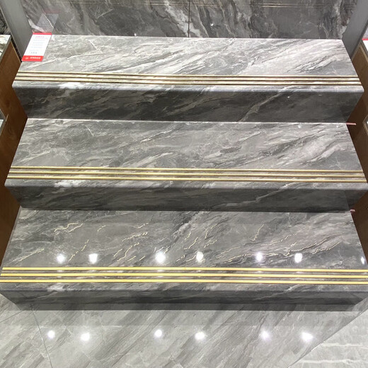 
XMSJ arc edge glazed integrated gold-plated 470x1200 original groove gold wire glazed stair step bricks marble porcelain arc edge glazed stair step 12808-whole piece 470*1200