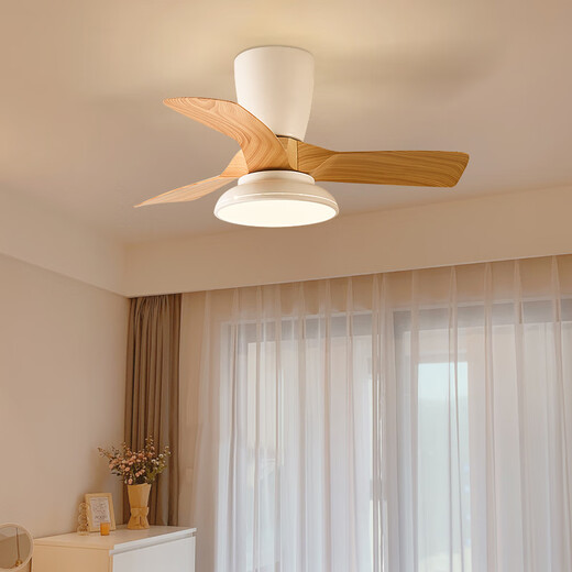 Weather Vane Moderne einfache Kinderzimmerlüfter Leichtschlafzimmer Deckenventilator Leuchtfrequenzwandler Elektrischer Lüfter Kronleuchter stiller Haushalt Integrierter Lichtventilator Frequenzwandler 32-679a Schwarz Decken-tiefe Holzkorn Lichtwechsel Wechselferner sich