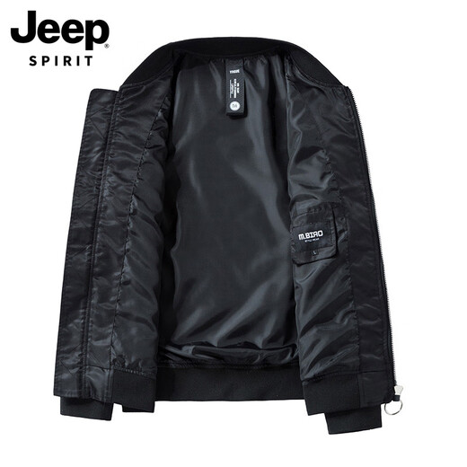 Jeep (Jeep) Trendy Pilotjacke für Herren Spring und Herbst New American Loose Baseball Uniform Casual Jacket für Männer 9925 Black 2xl [155jin [Jin entspricht 0,5 kg] -170jin [Jin gleich 0,5 kg]]]