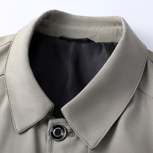 
Classic Car (LAOYECHE) Spring and Autumn New Jacket Jacket Men's Solid Color Lapel Solid Color Button Business Casual Jacket Daddy Suit AC1048 Khaki M