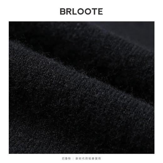 Brloote men's cardigan casual fashion business sweater loose jacket autumn and winter black 175/96A