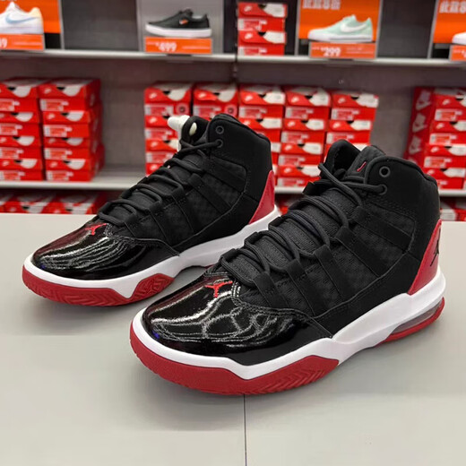 耐克（NIKE）篮球鞋女鞋秋季新款休闲鞋Air Jordan Max Aura小康扣耐磨运动鞋 AQ9214-006黑红 35.5