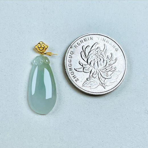 DL 1998 Fat Donglai same style 18k plated universal buckle gold auspicious cloud Buddha Goddess of Mercy Ruyi small pendant jade pendant buckle pendant diy Ruyi buckle