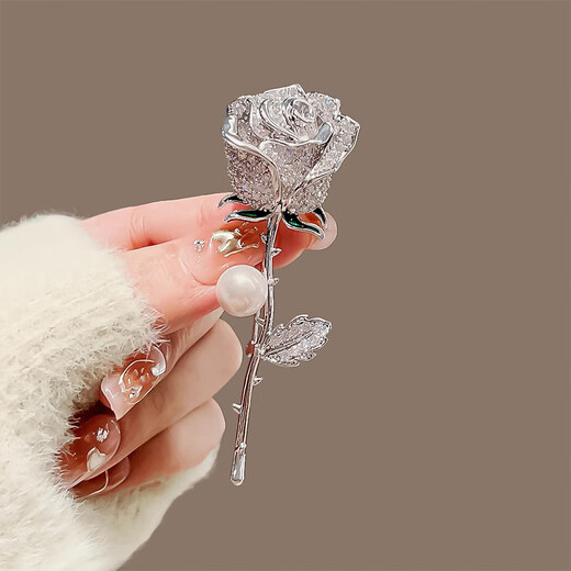BJYL Luxury Rose Brooch, High-end Feminine Corsage, Creative Large Pin, Suit Coat Accessories, Practical Gift, Rose-pin (gold style)