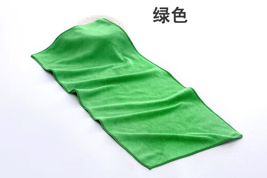 Qijing housekeeping five-color rag towel housekeeping cleaning rag water-absorbent thickened kitchen floor wiping glass wiping tablecloth 30x70 medium thick green 10 pack