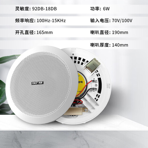 先科（SAST）X6 吸顶喇叭音响功放套装 吊顶背景音乐公共广播音箱系统 吸顶套装一拖四