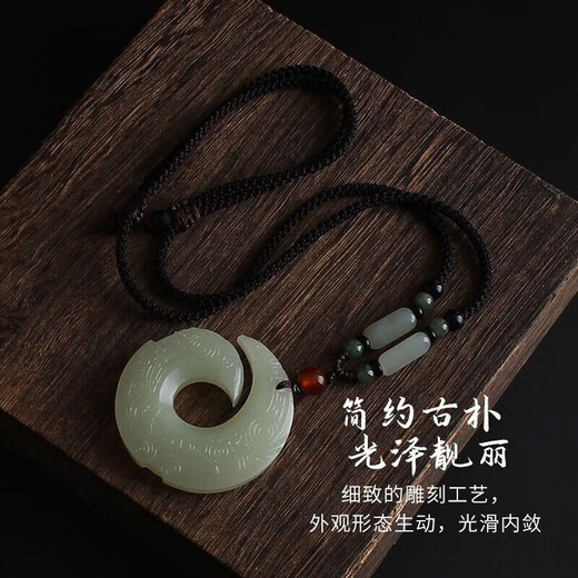 QMXD Pixiu necklace for men to attract wealth and transport, bead and jade pendant, clavicle chain, anniversary, birthday, bestie anniversary