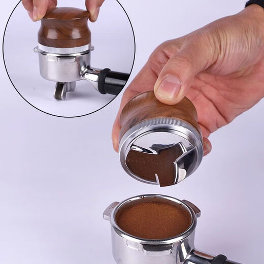 Breville 铂富870/876/878/880咖啡布粉器54mm压粉器咖啡机配件 54胡桃木三件套竖版