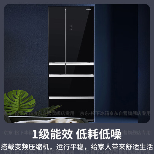Panasonic 528L French multi-door mirror refrigerator household ultra-thin embedded air-cooled frost-free automatic ice making energy-saving first-class energy efficiency NR-F543TXE-M national subsidy
