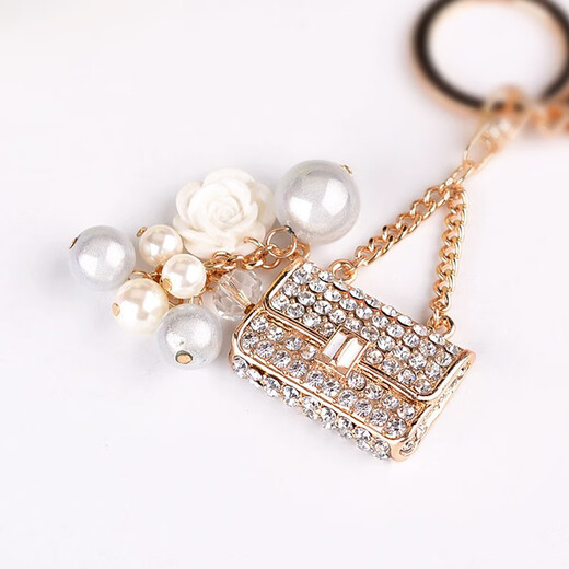Shi Xiaohu creative key chain for women diamond inlaid handbag key ring bag hanging decoration car personalized key chain accessories birthday gift for lover wedding souvenir gift for customers