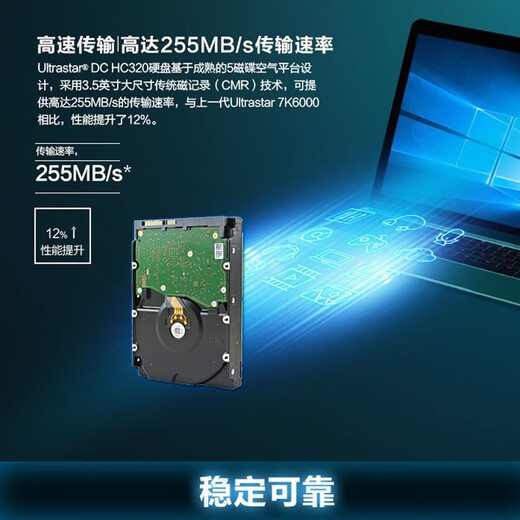 瞬享西部数据企业级机械硬盘SATA 7200转服务器硬盘8TB 10T CMR垂直适用于海康监控NAS HC320  550 16T 8TB HUS728T8TALE6L4 盒装13%