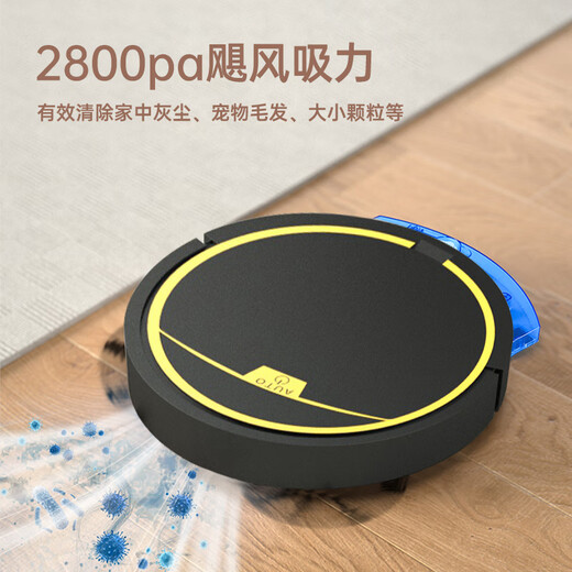 Jinggou selecciona robot de barrido inteligente, barrido y trapeador todo en uno, aspiradora completamente automática, trapeador, lavado y trapeador doméstico, regalo de electrodomésticos pequeños con carga automática todo en uno, negro, control remoto, tanque de agua trasero