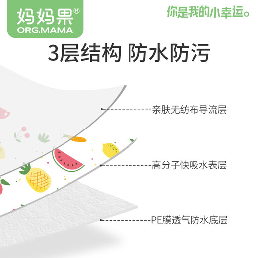 Mom Fruit (org.mama) disposable placemat baby baby portable table mat table cloth oilproof waterproof children primary school student placemat paper independent package number + zoo [total 40 pieces]