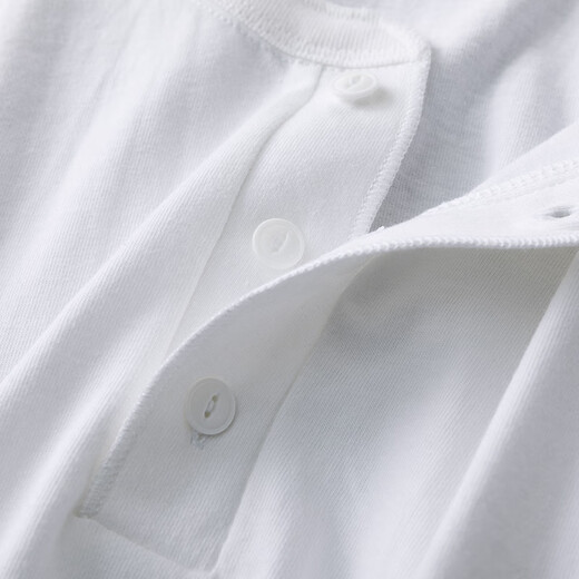 Chukuo heavyweight pure cotton Henley short-sleeved T-shirt men's summer American retro trend ins loose casual Henley collar T-shirt white S (recommended 90Jin Jin equals 0.5kg -110Jin Jin equals 0.5kg)