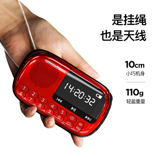 SAST V90 Rose Gold Deluxe Edition Radio Elderly Rechargeable Card Mini Speaker Portable MP3 Walkman 16G Memory Card Set