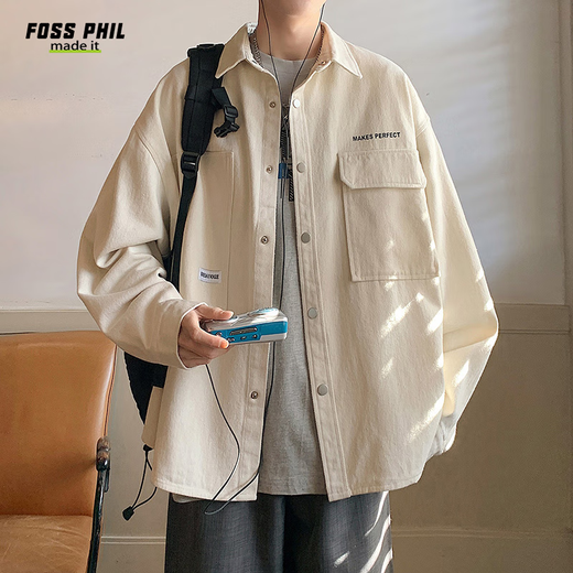 Foss Phil American High Street Herren Frühling und Herbst hübsche lose gelegentliche Arbeit Jacke JN1020 Baixiyu XL