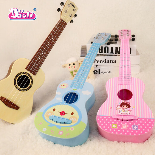 Baoli ukulele juguetes para niños pequeñas guitarra cuerdas ajustables de 3 años 6 baby music instrumento de cumpleaños regalo 1603 color de madera clara + sintonizador