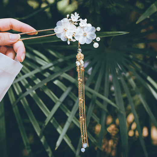 Wanbaozi Hanfu Hair Accessory Dragonfly Hairpin Fairy Air Fring Su Bushaa Beautiful Hairpin Hairpin Ancient Style Headwear Ancient Decoration Accessories Yunmeng Smoke Hairpin Gold Style