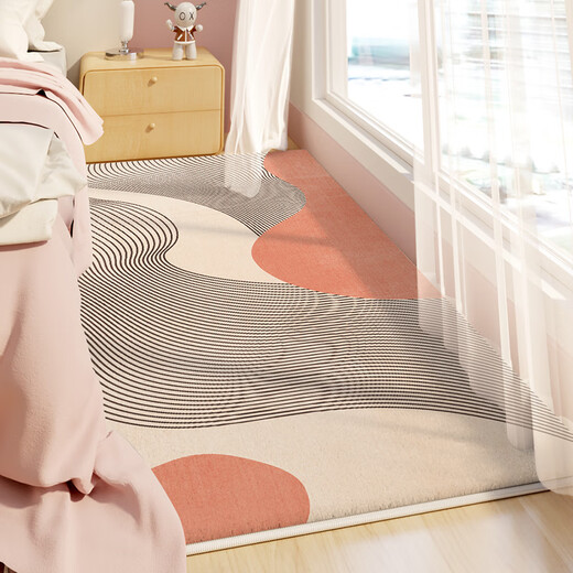 Gudie master bedroom bedside carpet bedroom bedside carpet ins style living room girl's room thickened bedside and foot strip Qianqian-10774 200*340cm non-slip and non-displacement