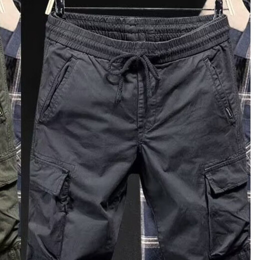 嘉晔干活穿的裤子男耐磨宽松束脚弹力夏季工地防撕裂工作服劳保工作裤 2件装【军绿+灰色】 2XL 【120-140斤】