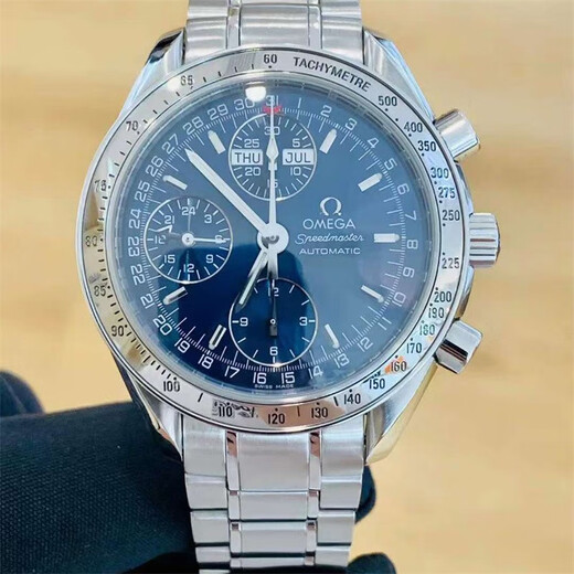 [Second-Hand 99 New] Omega (Omega) Speedmaster Series Automatic Mechanical Men's Watch Luminous Datum Chronographen Chronograph Multifunktionswache Edelstahl Männer Luxus Uhr Dunkelblaue Scheibe 39mm Stahlgürtel 3523.80.00 Single Watch