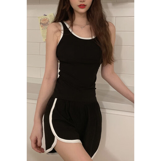 Modal Cotton Sports Vest Pyjamas Sommer Frauen neu 2023 Hosenträger Shorts Home Clothing Set für draußen. Weiß 12035 XL 120-140jin [Jin ist gleich 0,5 kg]