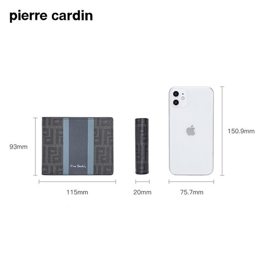 Pierre Cardin Men's Wallet Short Multifunctional Ticket Holder Wallet Horizontal Wallet Father's Day Gift for Dad Men's Gift Upgraded Solid Wood Gift Box