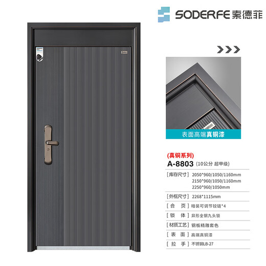 Sodelphi A-8803 Class A anti-theft door security door entry door smart door single door