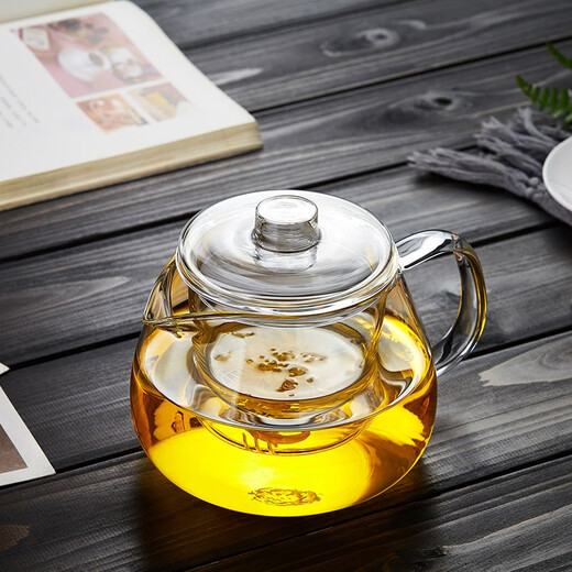 Shimi Le teapot heat-resistant glass teapot thickened glass tea set with spout tea cup tea set household kung fu tea set single pot 900ml