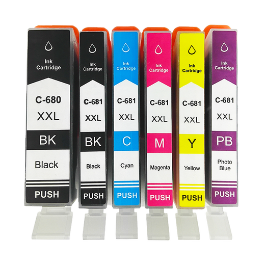 Mengxiang adecuado para Canon TS706 6160 8160 9560 8260 TR7560 8660 Cartucho de tinta de impresora PGI-680/CLI-681 Cartucho de tinta [6 conjunto de colores]