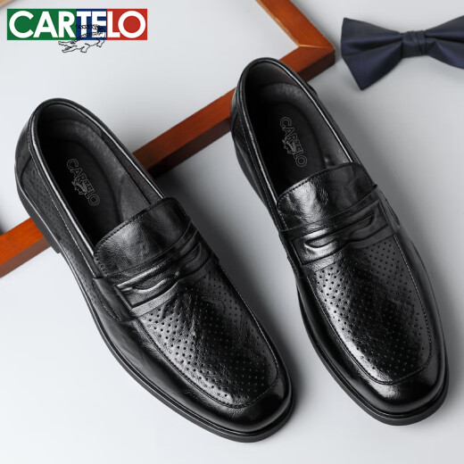 Zapatos de cuero de Cartelo para hombres zapatos casuales de negocios transpirables en verano