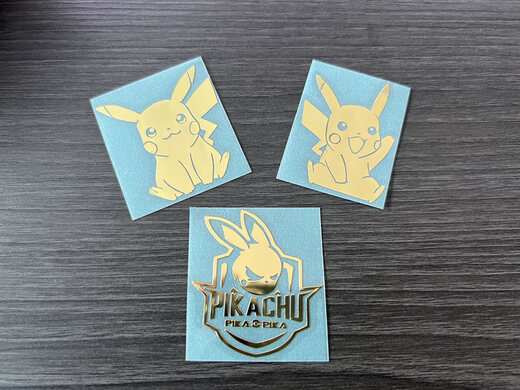 ZOCO Pokemon Pokémon Pikachu peripheral mobile phone metal stickers cute notebook car stickers decorative stickers 133 Pikachu one piece / gold