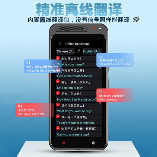 Smart translator suitable for Huawei machines, simultaneous interpretation, real-time offline photography, translation in multiple languages, traveling abroad T11 Black-Deluxe Edition+vormor