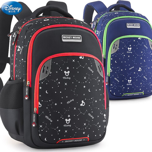 Disney schoolbag elementary schoolboys grade three to six boys junior high school students lightweight children's burden reduction backpack black 11977
