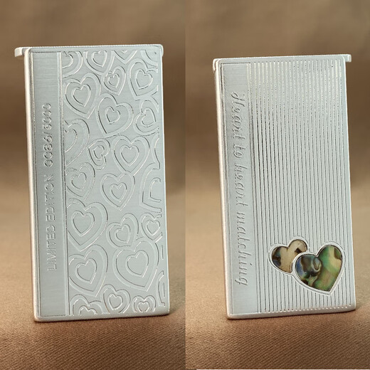 ZORRO ultra-thin 753 colored shell lift kerosene lighter, exquisite sculpture creative personality, give boyfriend Valentine's Day gift, double heart nickel colored shell self-use version